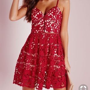 Red lace dress